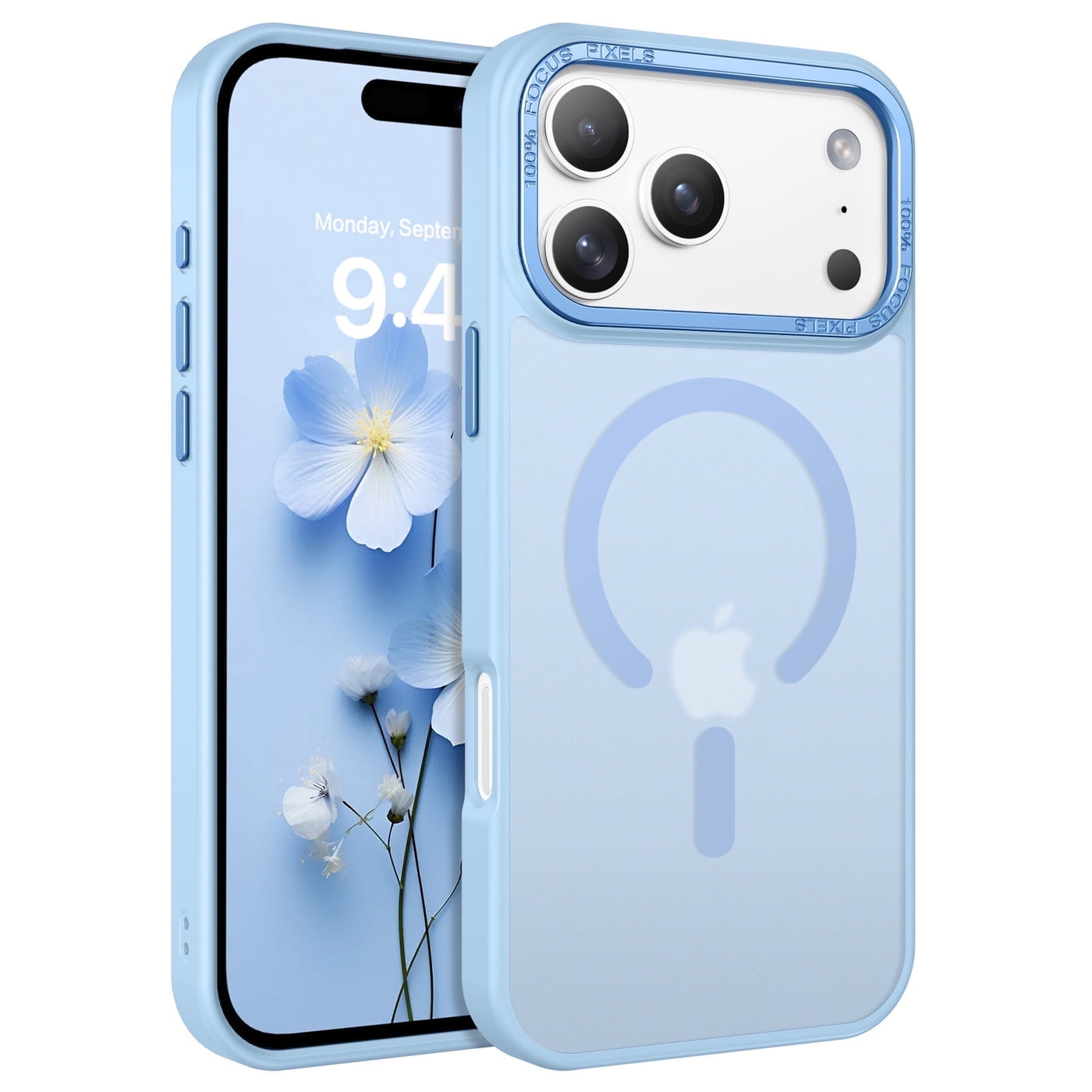 BENTOBEN Case for iPhone 17 Pro Compatible with Mag-Safe 6.3" Metal Frame Slim Tpu Matte Shockproof Protective Cover Blue