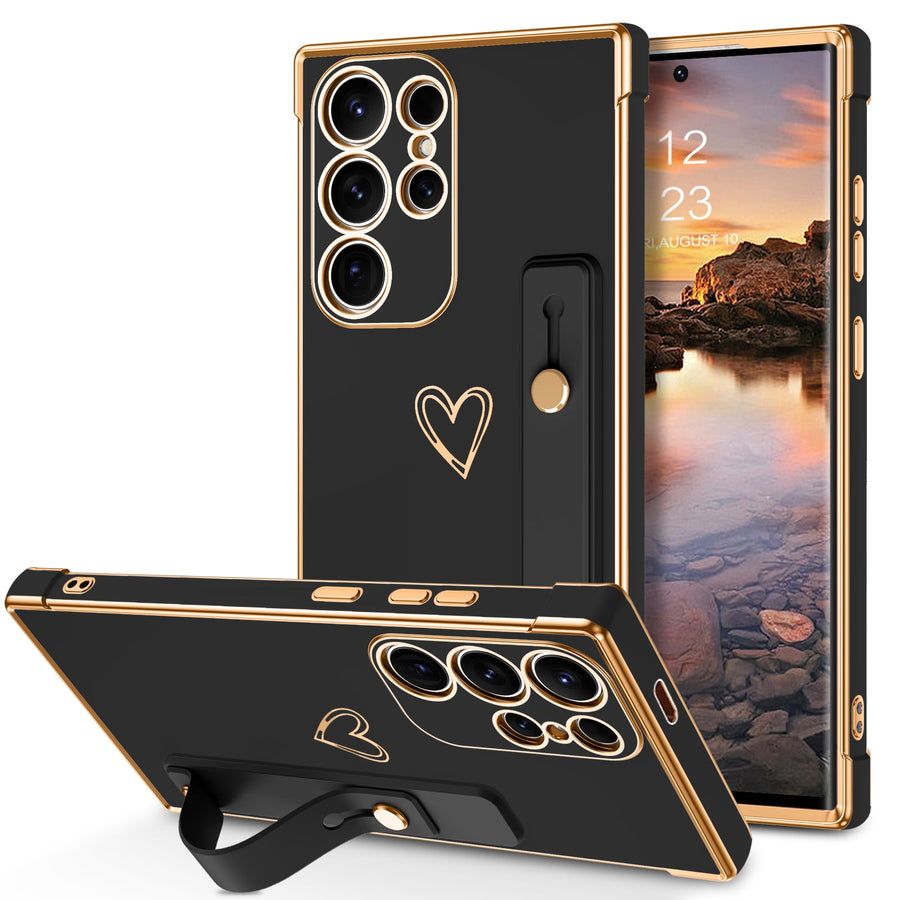 BENTOBEN Galaxy S24 Ultra Case with Heart Shape, Phone Case Compatible with Samsung S24 Ultra 6.8", Shockproof Soft Kickstand TPU Bumper Drop Protection Cover for Samsung S24 Ultra