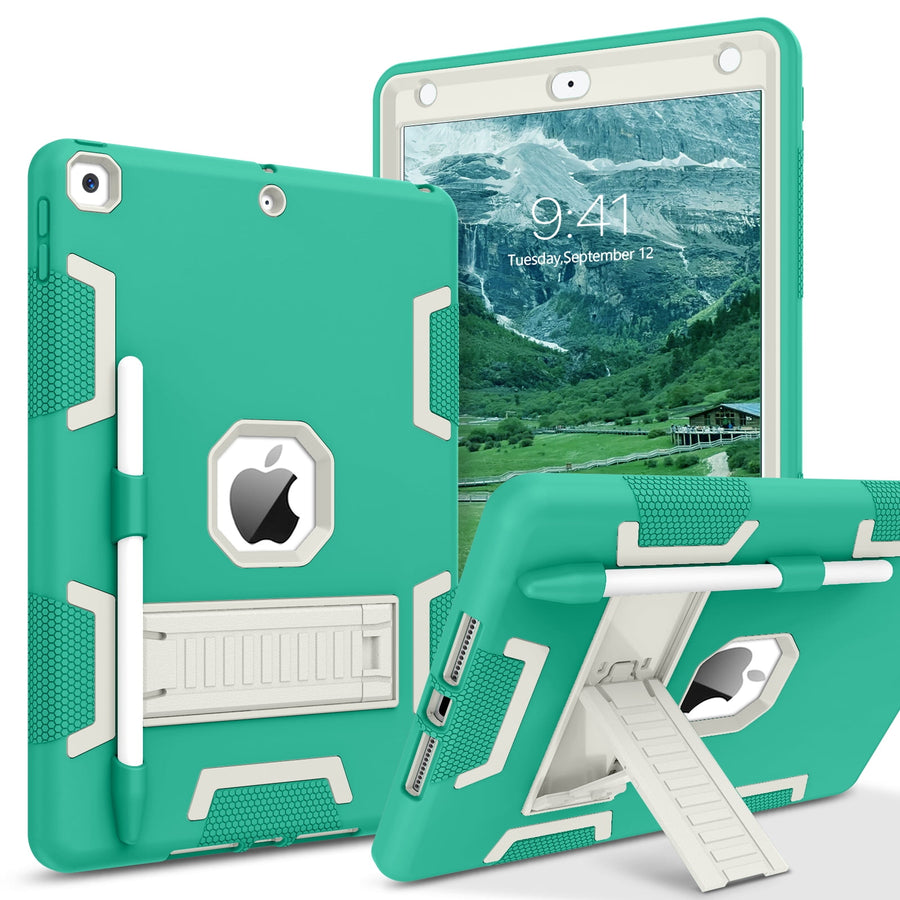 BENTOBEN Case for iPad 9th Gen with Pencil Holder, Compatible with iPad 8th/ 7th Gen, 10.2" Pc Tpu Shockproof Rugged Shockproof Kickstand Hybrid Bumper Protective Cover