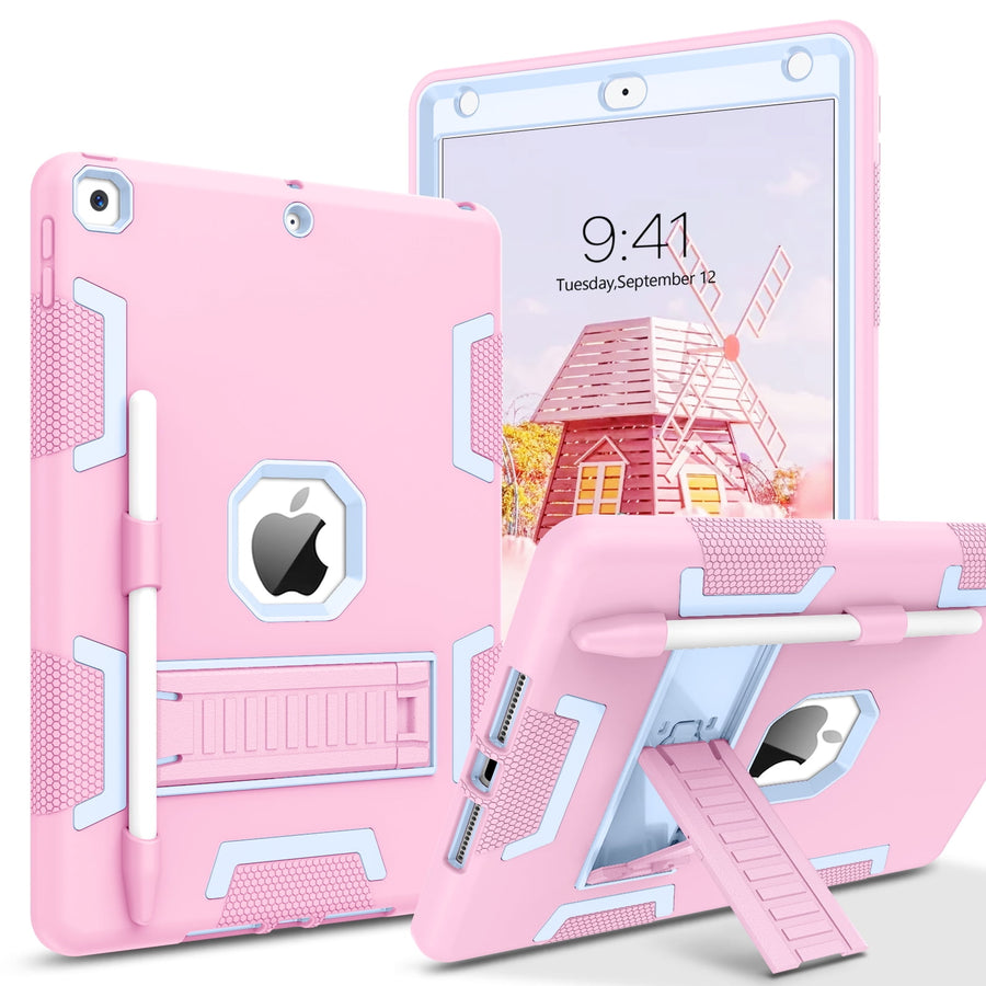 BENTOBEN Case for iPad 9th Gen with Pencil Holder, Compatible with iPad 8th/ 7th Gen, 10.2" Pc Tpu Shockproof Rugged Shockproof Kickstand Hybrid Bumper Protective Cover