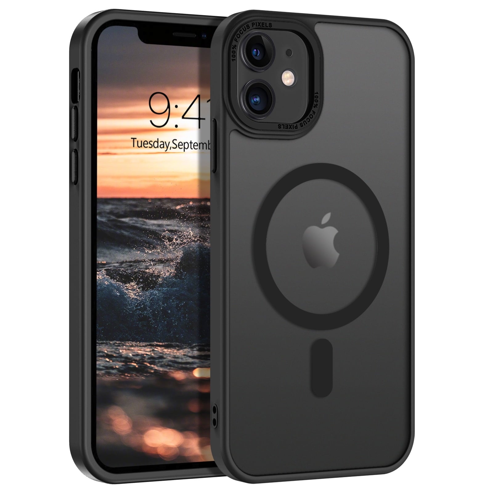 BENTOBEN iPhone 11 Case , 6.1" Slim Translucent Matte Magnetic Shockproof Protective Anti Slip Women Men Cover Case for iPhone 11 6.1 inch, Black