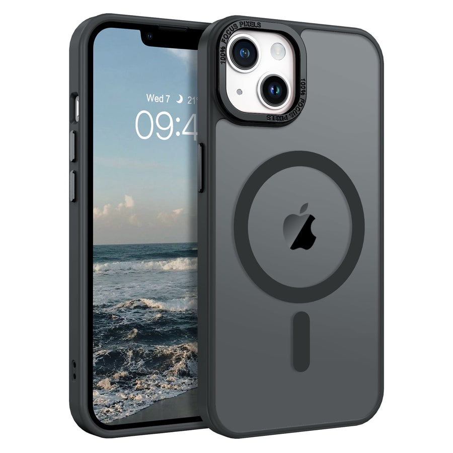 BENTOBEN Case for iphone 13/ iphone 14, 6.1 inch Slim Translucent Matte Magnetic Shockproof Protective Anti Slip Case for iphone 13/14 6.1" Dark Gray