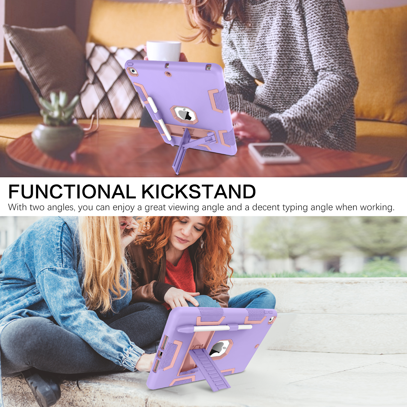 BENTOBEN iPad 9th Generation Case with pencil holder, iPad 8th/7th Gen Case, 3 in 1 Shockproof iPad 10.2'' Protective Cover Case with Stand Pencil Holder