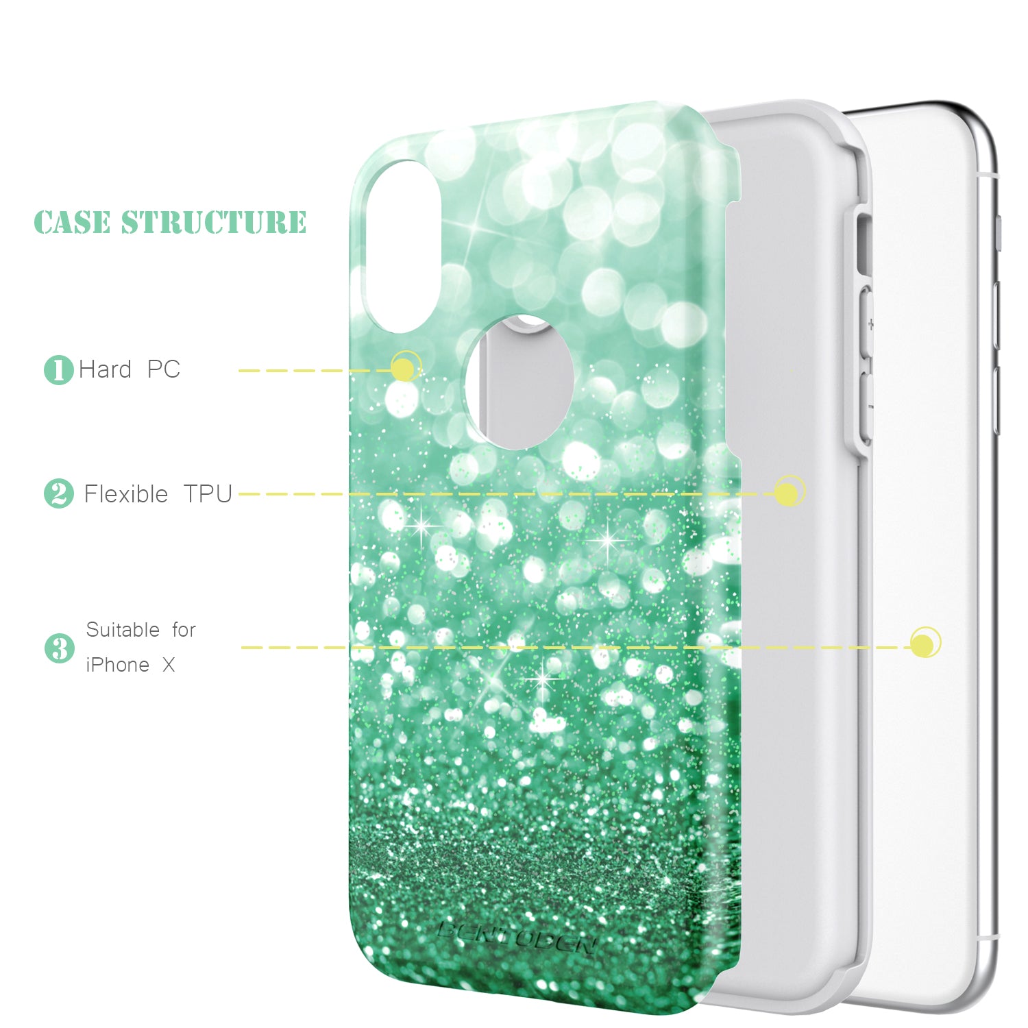 Apple iPhone 11 Case, Glitter Bling Heavy Duty Shock Proof Hybrid