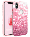 iPhone X Case, BENTOEBN Luxury Glitter Bling Slim Shockproof Case for Apple iPhone X Rose Gold Pink - BENTOBEN