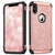 BENTOBEN iPhone X/10 Case, iPhone XS (2018) Shockproof Glitter Sparkle Bling Girl Women 2 in 1 Shiny Faux Leather Hard PC Soft Bumper Protective Phone Cover for Apple iPhone X/XS 5.8", Rose Gold/Pink