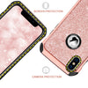 BENTOBEN iPhone X/10 Case, iPhone XS (2018) Shockproof Glitter Sparkle Bling Girl Women 2 in 1 Shiny Faux Leather Hard PC Soft Bumper Protective Phone Cover for Apple iPhone X/XS 5.8", Rose Gold/Pink - BENTOBEN