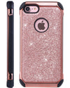 BENTOBEN Sparkly Glitter Luxury 2 in 1 Slim Hybrid Hard PC Girls Women Cover with Shiny Leather Shockproof Protective Case for Apple iPhone 8/7(4.7 inch),Rose Gold&Pink - BENTOBEN