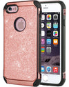 BENTOBEN Glitter Luxury 2 in 1 Shiny Faux Leather Chrome Shockproof Protective Case for iPhone 6/iPhone 6S (4.7 inch), Rose Gold - BENTOBEN