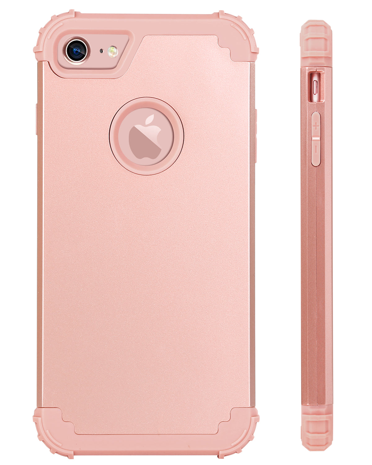 iPhone 7 Plus Case for Girls Three Layer Heavy Duty Protective Cover Rose  Gold
