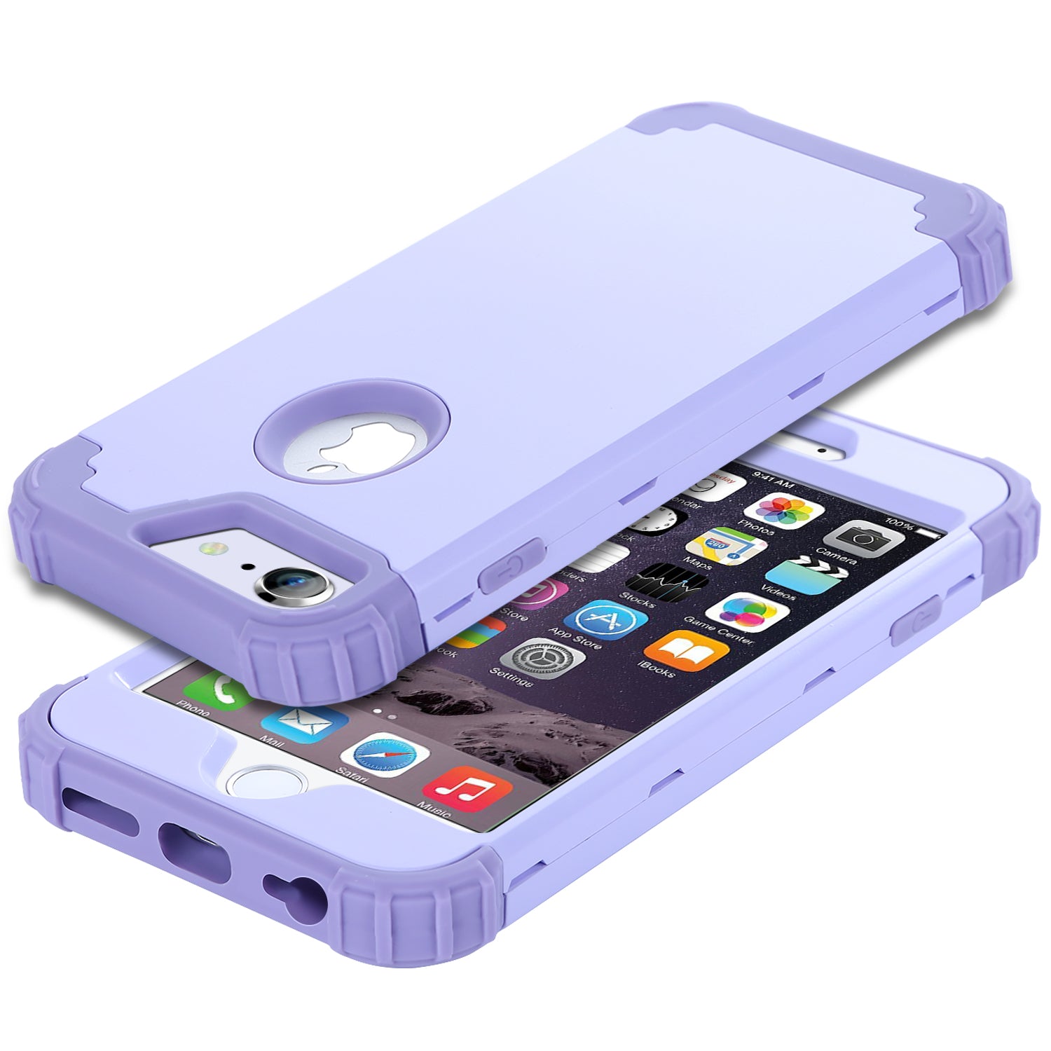 BENTOBEN 3 in 1 Shockproof Anti Slip Full-Body Protective Case for iPhone  6/6S-Purple