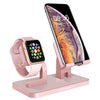 BENTOBEN Apple Watch Stand, Cell Phone Stand, 2 in 1 Universal Desktop Stand Holder for iPhone and Apple Watch Series 5/4/3/2/1 (Both 38mm/40mm/42mm/44mm), Rose Gold - BENTOBEN