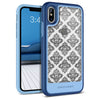 BENTOBEN Square Pattern Phone Case for iPhone XS  / iPhone X / 10, Clear/Blue - BENTOBEN