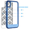 BENTOBEN Square Pattern Phone Case for iPhone XS  / iPhone X / 10, Clear/Blue - BENTOBEN