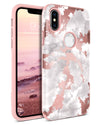 BENTOBEN Case for Apple iPhone XS 2018 / iPhone X / 10 Marble Design Dual Layer Heavy Duty Protective Shockproof Rugged Bumper Cute Girl Women Phone Case Cover for iPhone XS/X 5.8 Inch, Rose Gold/Pink - BENTOBEN